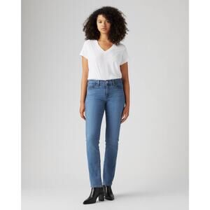 Levi Strauss 314 Blue Denim Straight Leg Water Less Tech Shaping Jeans Sz 28/32